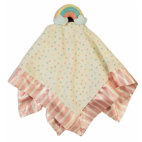 Matilda Jane Lovey Security Blanket Dream Chasers Rainbow Satin Trim Polka Dots - Picture 10 of 10